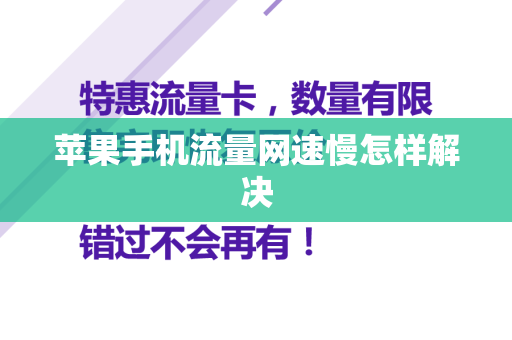 苹果手机流量网速慢怎样解决