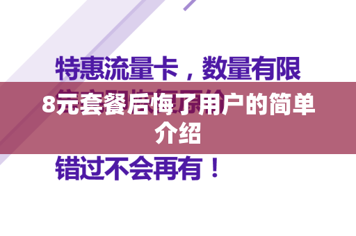 8元套餐后悔了用户的简单介绍