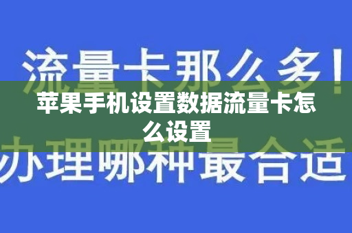 苹果手机设置数据流量卡怎么设置