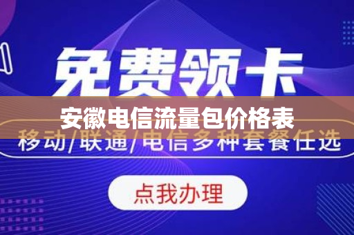 安徽电信流量包价格表