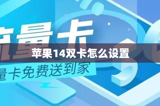 苹果14双卡怎么设置