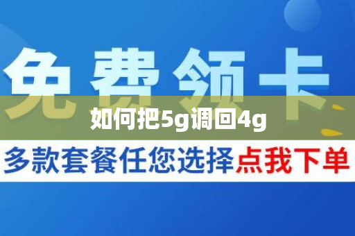 如何把5g调回4g