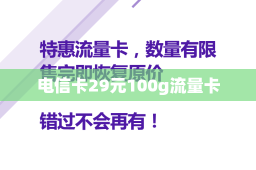 电信卡29元100g流量卡