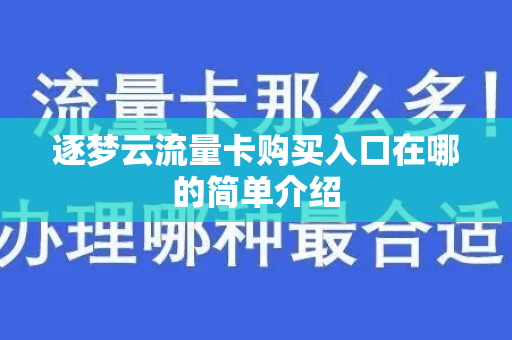 逐梦云流量卡购买入口在哪的简单介绍