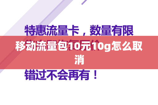 移动流量包10元10g怎么取消