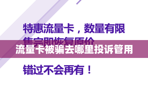 流量卡被骗去哪里投诉管用