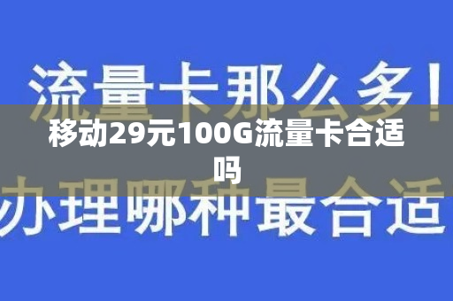 移动29元100G流量卡合适吗