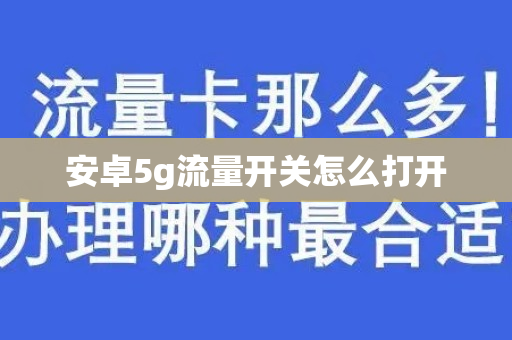 安卓5g流量开关怎么打开