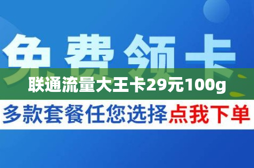 联通流量大王卡29元100g