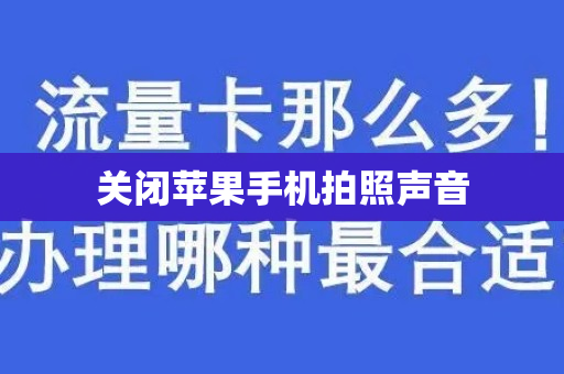 关闭苹果手机拍照声音