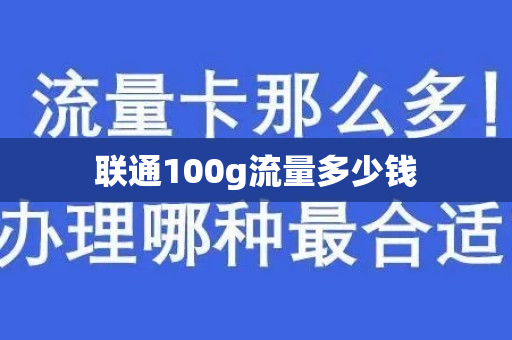 联通100g流量多少钱