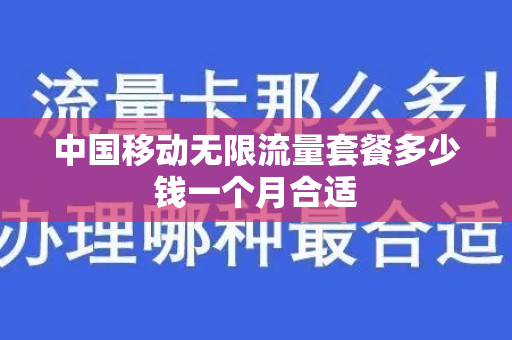 中国移动无限流量套餐多少钱一个月合适