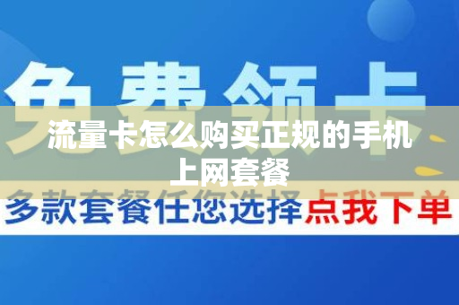 流量卡怎么购买正规的手机上网套餐