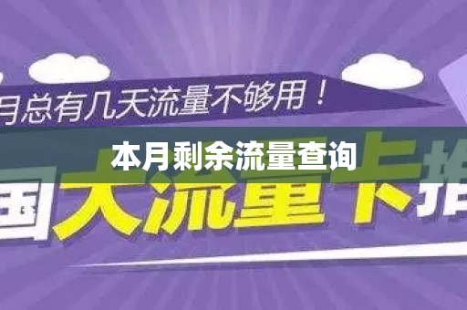 本月剩余流量查询