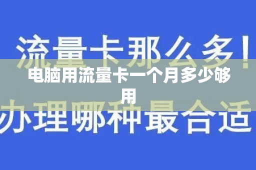 电脑用流量卡一个月多少够用