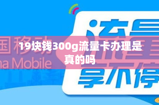 19块钱300g流量卡办理是真的吗