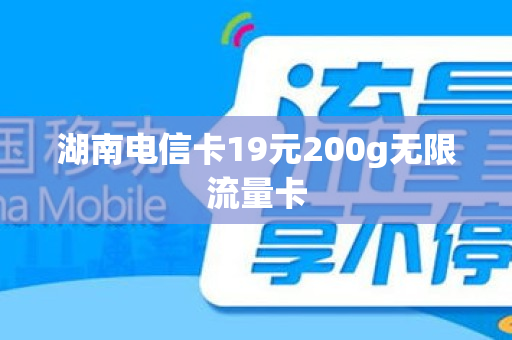 湖南电信卡19元200g无限流量卡