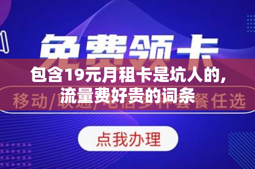 包含19元月租卡是坑人的,流量费好贵的词条