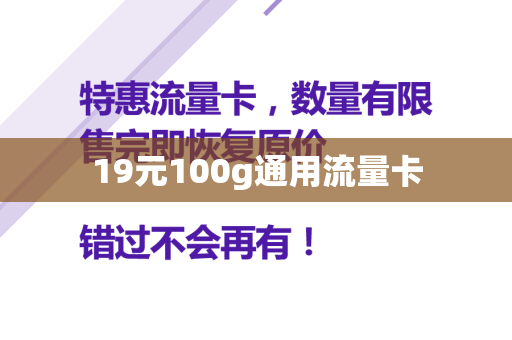 19元100g通用流量卡