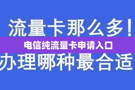 电信纯流量卡申请入口