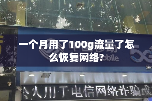 一个月用了100g流量了怎么恢复网络?