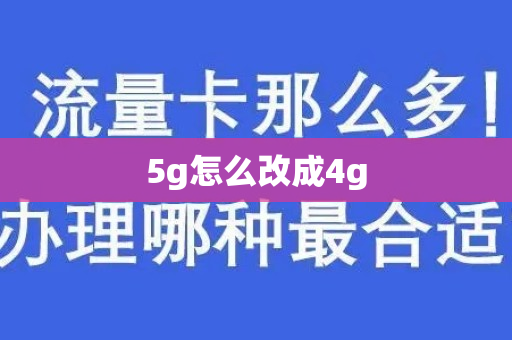 5g怎么改成4g