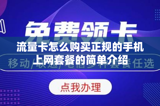 流量卡怎么购买正规的手机上网套餐的简单介绍