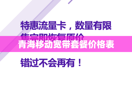 青海移动宽带套餐价格表