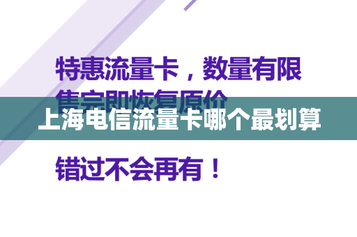 上海电信流量卡哪个最划算