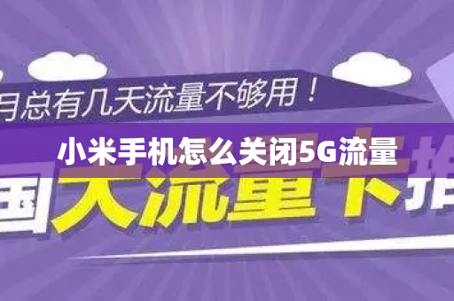 小米手机怎么关闭5G流量