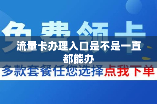 流量卡办理入口是不是一直都能办