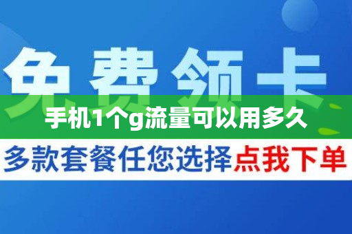 手机1个g流量可以用多久