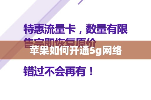 苹果如何开通5g网络