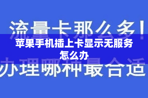 苹果手机插上卡显示无服务怎么办