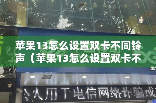 苹果13怎么设置双卡不同铃声（苹果13怎么设置双卡不同铃声音乐）